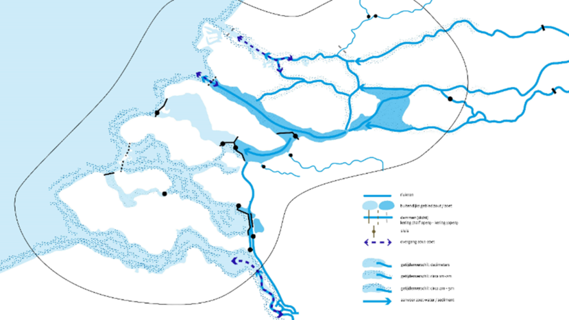 Kaart preverkenning bij de monding van de Rijn, Maas en Schelding